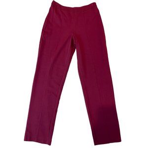 Joan Rivers Womens Skinny Ankle Legging Elastic Waist High Rise Dark Pink Size S